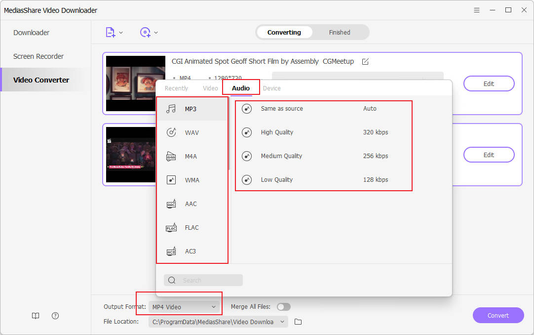 Convert MP4 to MP3